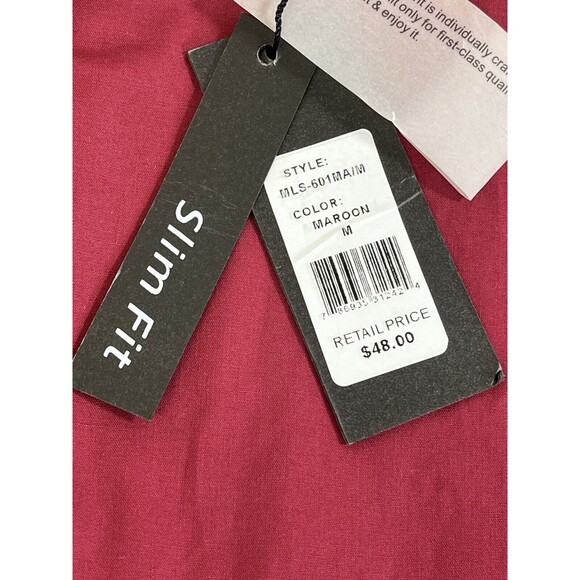 3 NWT Galaxy Mens Size M Slim Fit Long Sleeve Dress Shirt. Contrasting Cuff/Seam - Picture 6 of 9